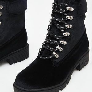 Velvet Combat Booties Size 6